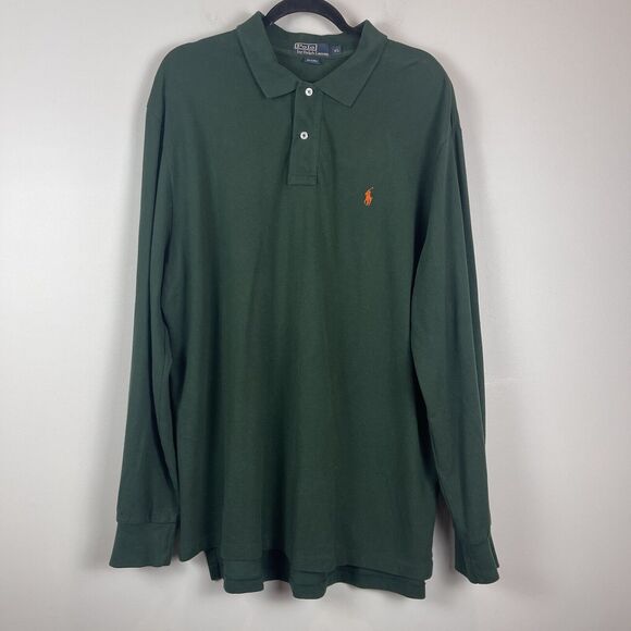 Polo Ralph Lauren Other - Polo Ralph Lauren Men Shirt XL Kelly Green Cotton Long Sleeve Polo Preppy Golf